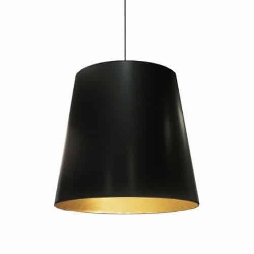 Dainolite 1 Light Tapered Drum Pendant with Black on Gold Shade OD-L-698