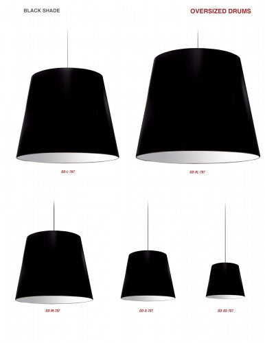 Dainolite 1 Light Oversized Drum Pendant Large Black Shade OD-L-797