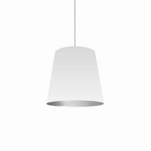 Dainolite 1 Light Tapered Drum Pendant with White on Silver Shade OD-M-691