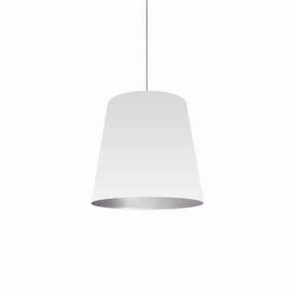 Dainolite 1 Light Tapered Drum Pendant with White on Silver Shade OD-M-691