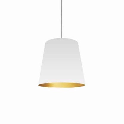 Dainolite 1 Light Tapered Drum Pendant with White on Gold Shade OD-M-692