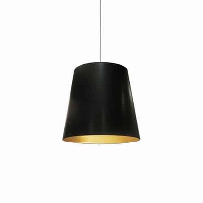 Dainolite 1 Light Tapered Drum Pendant with Black on Gold Shade OD-M-698