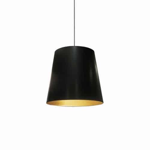 Dainolite 1 Light Tapered Drum Pendant with Black on Gold Shade OD-M-698