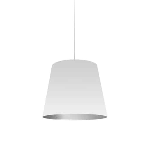 Dainolite 1 Light Tapered Drum Pendant with White on Silver Shade OD-S-691