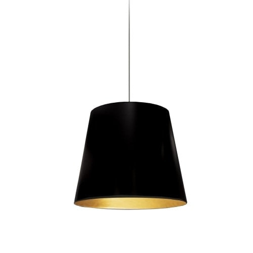 Dainolite 1 Light Tapered Drum Pendant with Black on Gold Shade OD-S-698