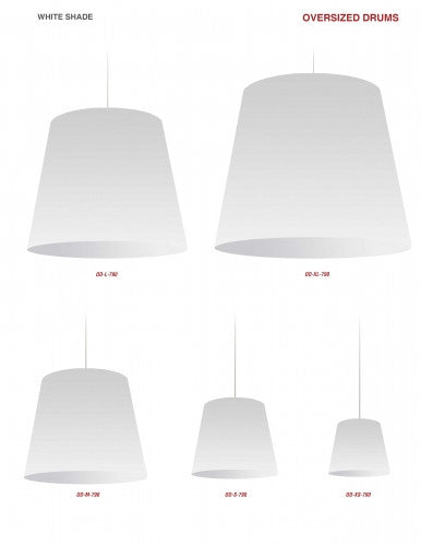 Dainolite 1 Light Oversized Drum Pendant Small White Shade OD-S-790