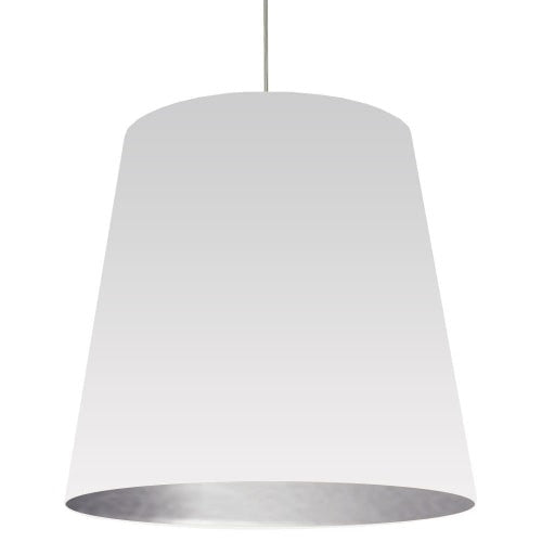 Dainolite 1 Light Tapered Drum Pendant with White on Silver Shade OD-XL-691