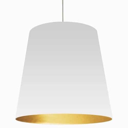 Dainolite 1 Light Tapered Drum Pendant with White on Gold Shade OD-XL-692