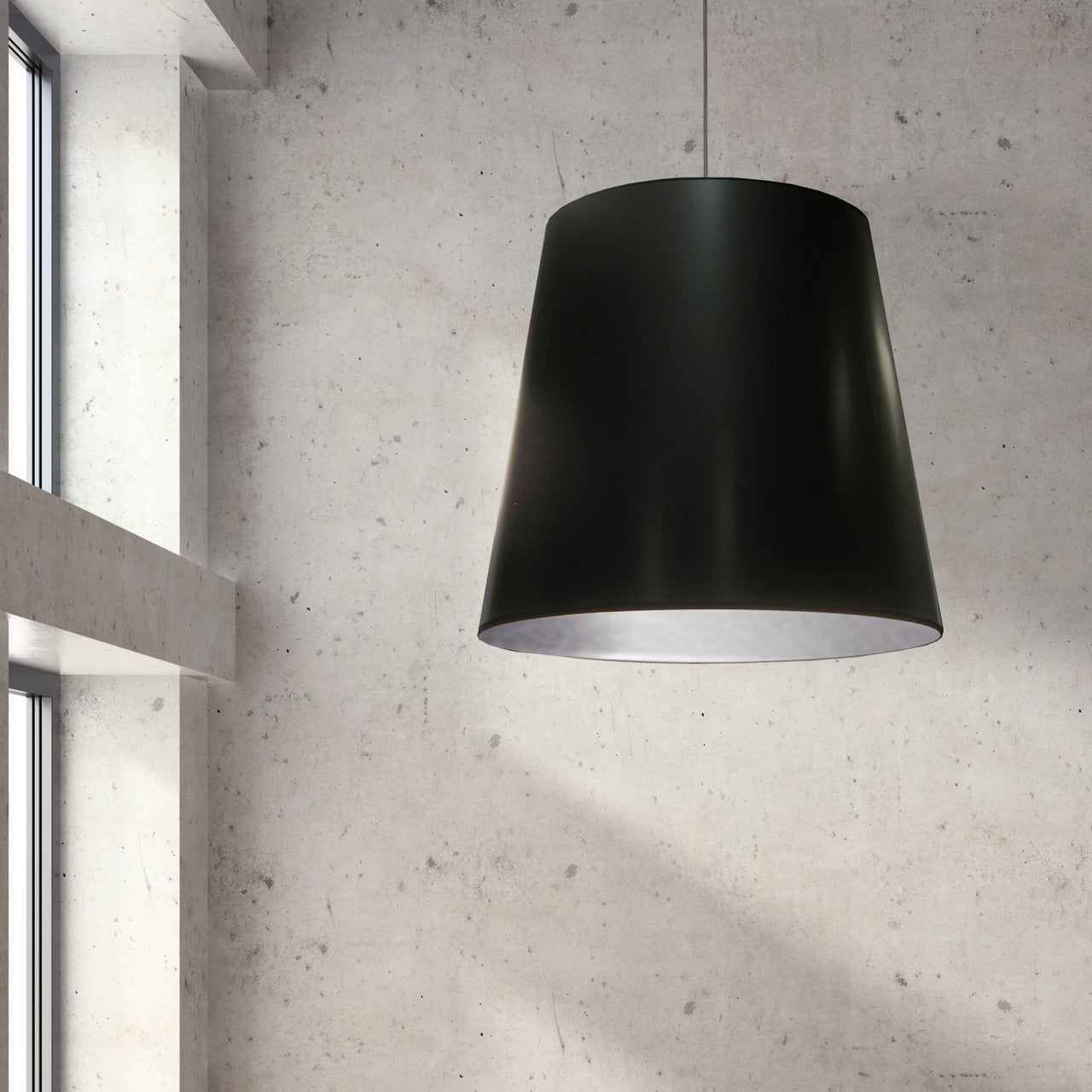 Dainolite 1 Light Oversized Drum Pendant with Black on Silver Shade,X-Large OD-XL-697