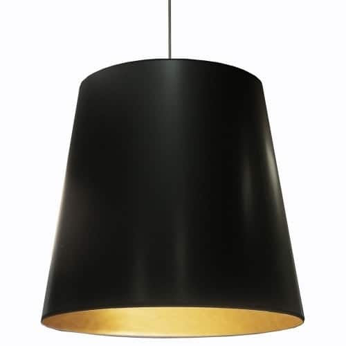 Dainolite 1 Light Tapered Drum Pendant with Black on Gold Shade OD-XL-698