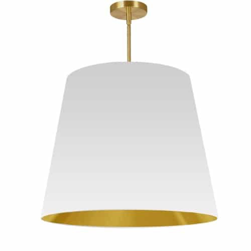 Dainolite 1 Light Oversized Drum Pendant Large White/Gold Shade ODR-L-692