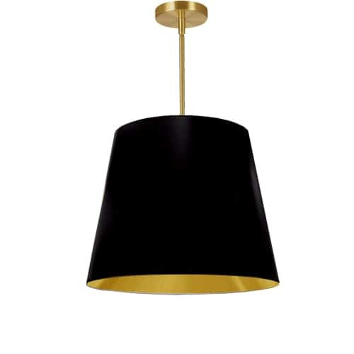 Dainolite 1 Light Oversized Drum Pendant Medium Black/Gold Shade ODR-M-698