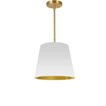 Dainolite 1 Light Oversized Drum Pendant Small White/Gold Shade ODR-S-692