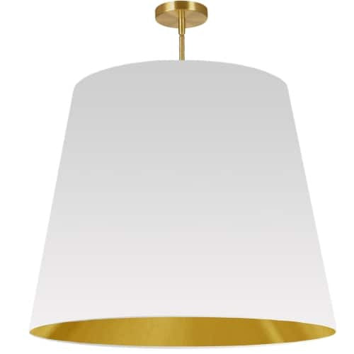 Dainolite 1 Light Oversized Drum Pendant X-Large White/Gold Shade ODR-XL-692