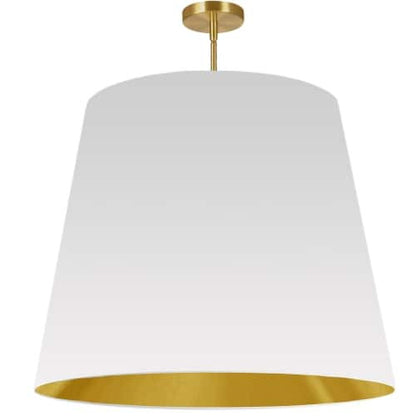 Dainolite 1 Light Oversized Drum Pendant X-Large White/Gold Shade ODR-XL-692