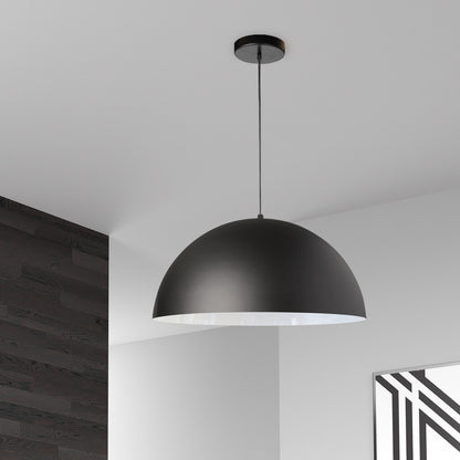 Dainolite 1 Light Incandescent Small Dome Pendant, Matte Black OFE-161P-MB