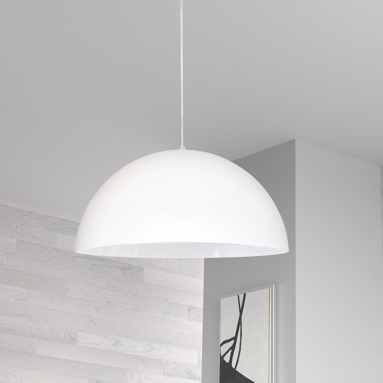 Dainolite 1 Light Incandescent Small Dome Pendant, Matte White OFE-161P-MW