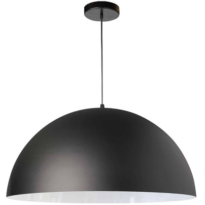 Dainolite 1 Light Incandescent Large Dome Pendant, Matte Black OFE-201P-MB