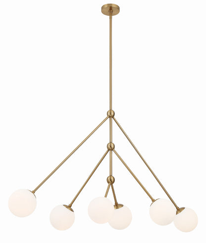 Crystorama Omni 6 Light Aged Brass Chandelier OMN-3006-AG