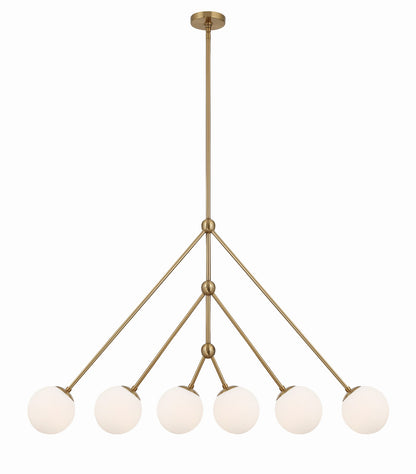 Crystorama Omni 6 Light Aged Brass Chandelier OMN-3006-AG