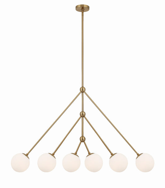 Crystorama Omni 6 Light Aged Brass Chandelier OMN-3006-AG