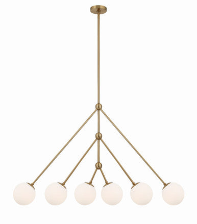 Crystorama Omni 6 Light Aged Brass Chandelier OMN-3006-AG