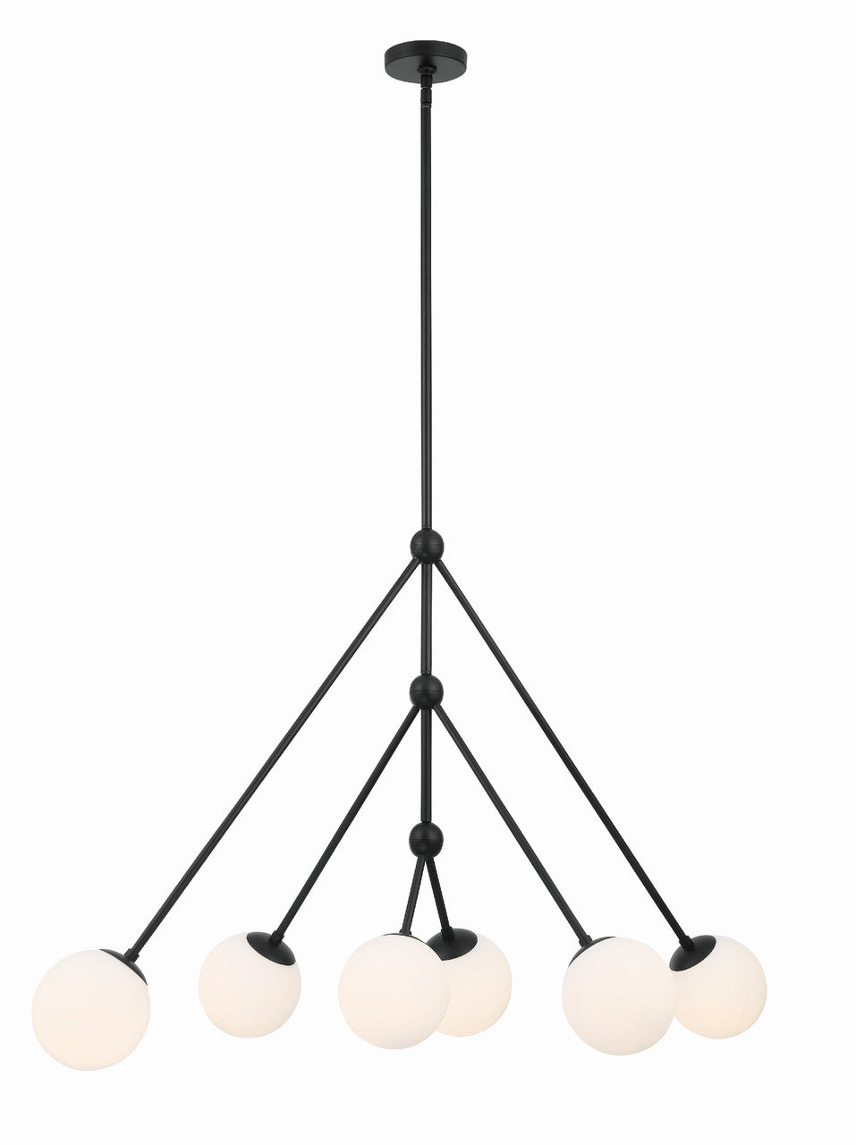 Crystorama Omni 6 Light Matte Black Chandelier OMN-3006-MK