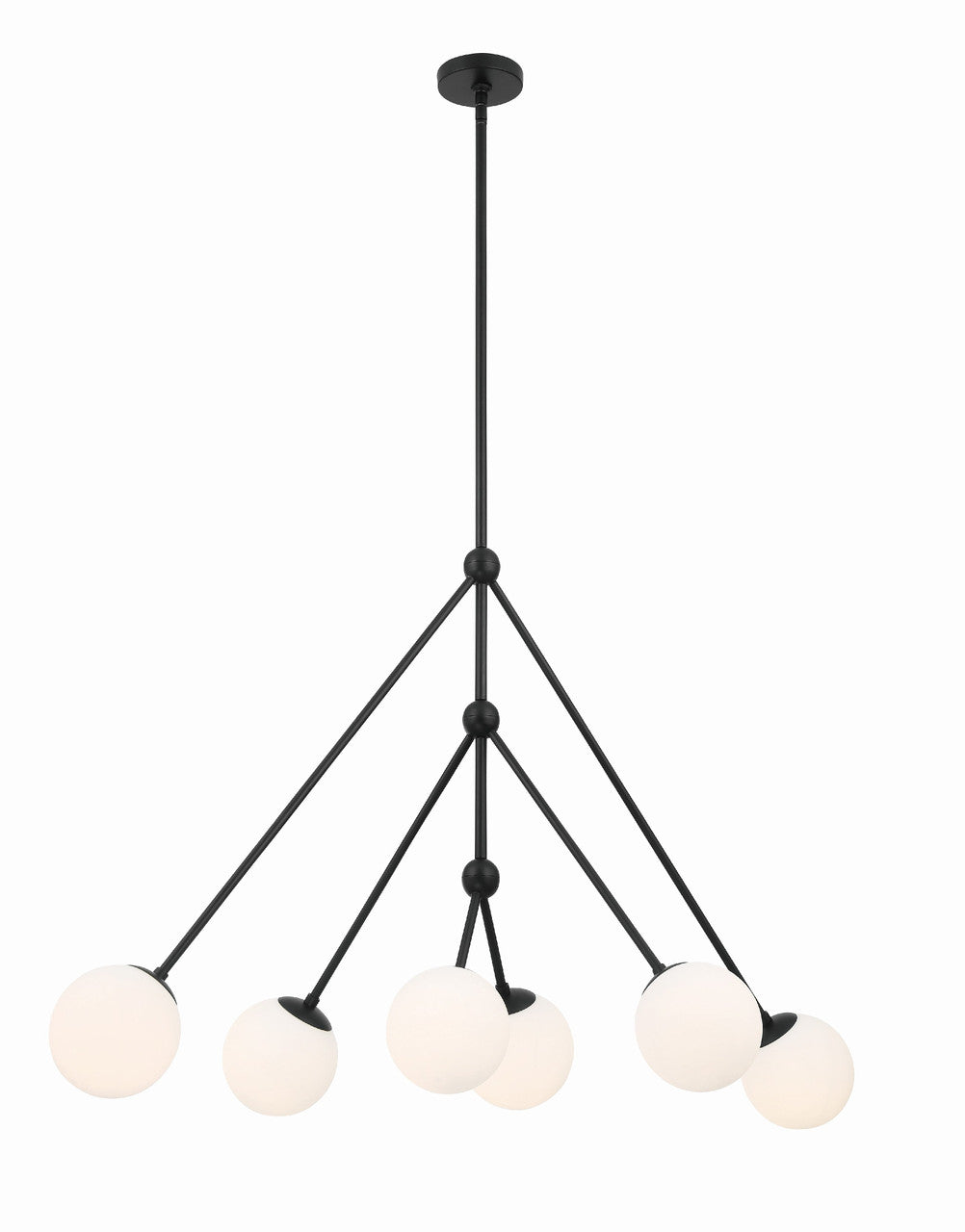 Crystorama Omni 6 Light Matte Black Chandelier OMN-3006-MK