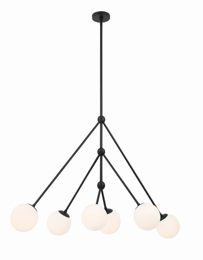 Crystorama Omni 6 Light Matte Black Chandelier OMN-3006-MK