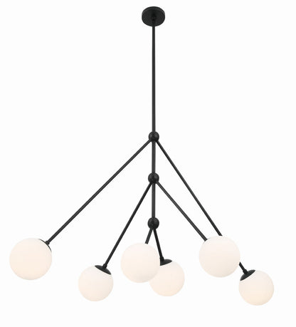 Crystorama Omni 6 Light Matte Black Chandelier OMN-3006-MK