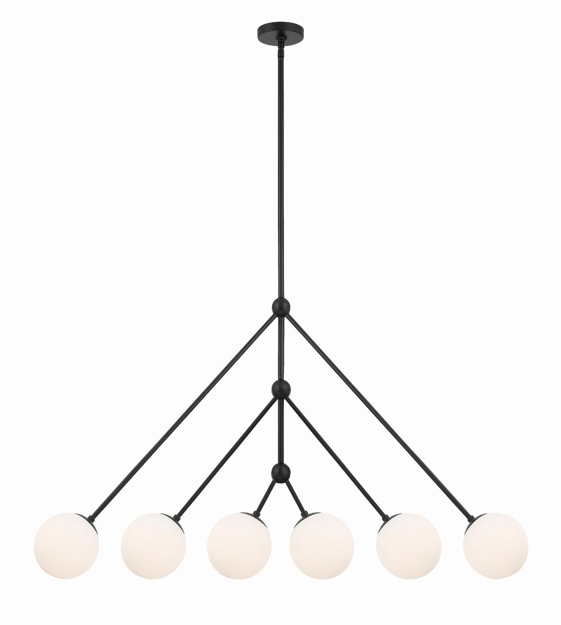 Crystorama Omni 6 Light Matte Black Chandelier OMN-3006-MK