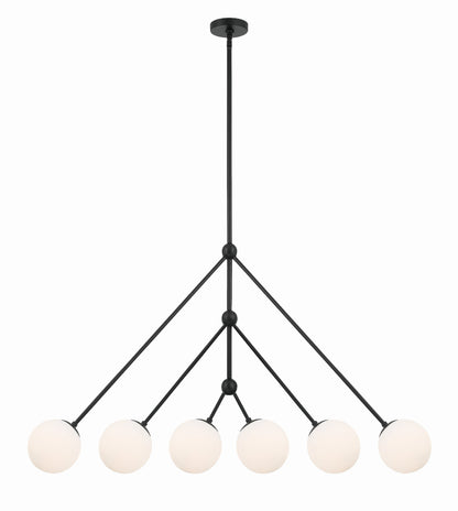 Crystorama Omni 6 Light Matte Black Chandelier OMN-3006-MK