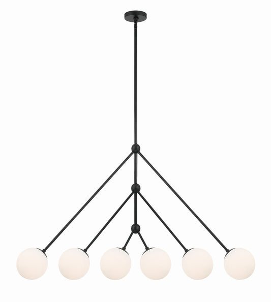 Crystorama Omni 6 Light Matte Black Chandelier OMN-3006-MK