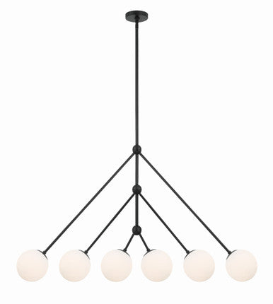 Crystorama Omni 6 Light Matte Black Chandelier OMN-3006-MK