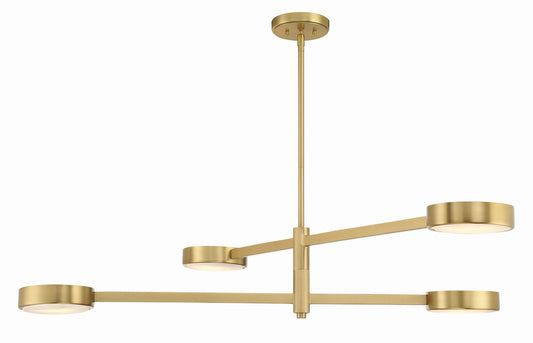 Crystorama Orson 4 Light Modern Gold Chandelier ORS-734-MG-ST