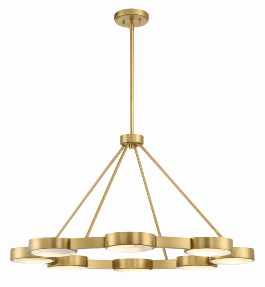 Crystorama Orson 8 Light Modern Gold Chandelier ORS-738-MG-ST