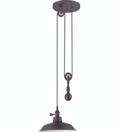 Craftmade 1 Light Pulley Pendant in Aged Bronze Brushed P400-ABZ