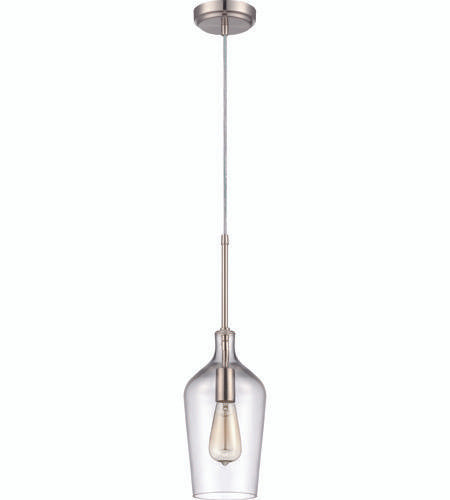 Craftmade 1 Light Pendant w/Clear Glass in Brushed Polished Nickel P445BNK1