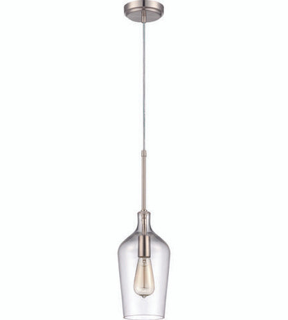 Craftmade 1 Light Pendant w/Clear Glass in Brushed Polished Nickel P445BNK1