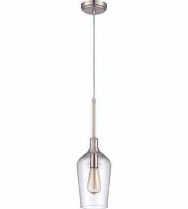 Craftmade 1 Light Pendant w/Clear Glass in Brushed Polished Nickel P445BNK1