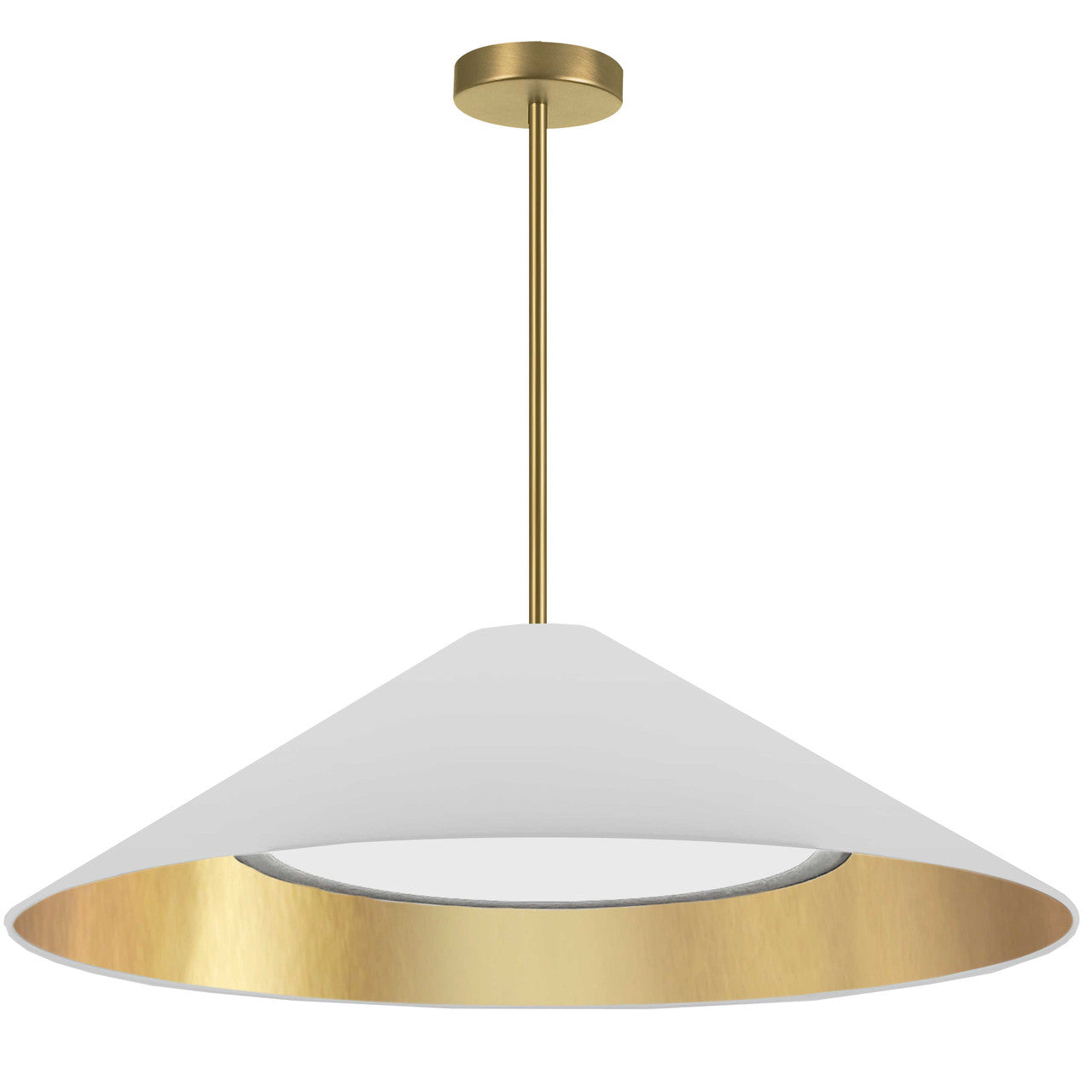 Dainolite 30W Pendant, Aged Brass w/ Fabric Shade PAD-2630P-AGB-692