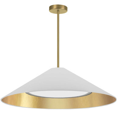 Dainolite 30W Pendant, Aged Brass w/ Fabric Shade PAD-2630P-AGB-692