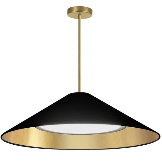 Dainolite 30W Pendant, Aged Brass w/ Fabric Shade PAD-2630P-AGB-698