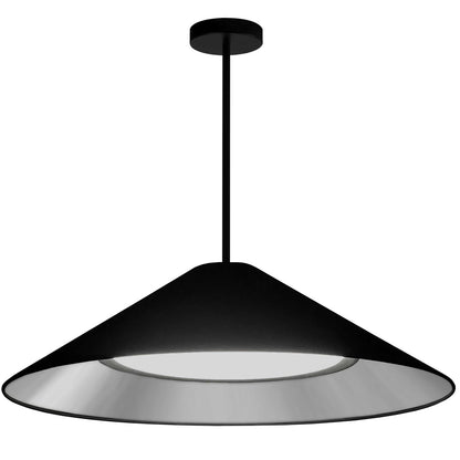 Dainolite 30W Pendant, Matte Black w/ Fabric Shade PAD-2630P-MB-697