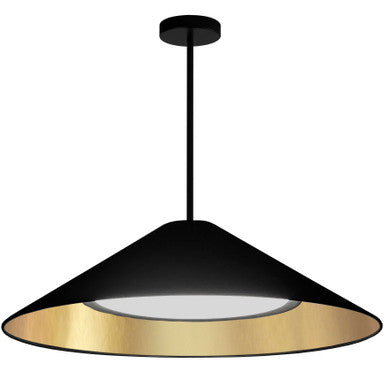 Dainolite 30W Pendant, Matte Black w/ Fabric Shade PAD-2630P-MB-698