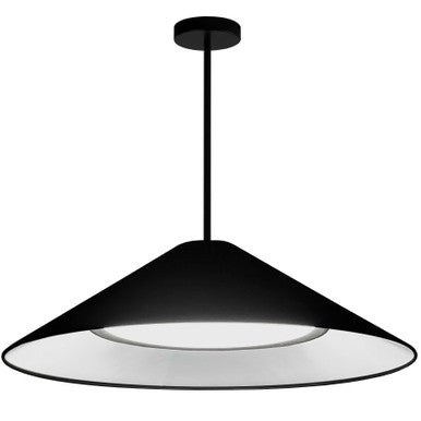 Dainolite 30W Pendant, Matte Black w/ Fabric Shade PAD-2630P-MB-797