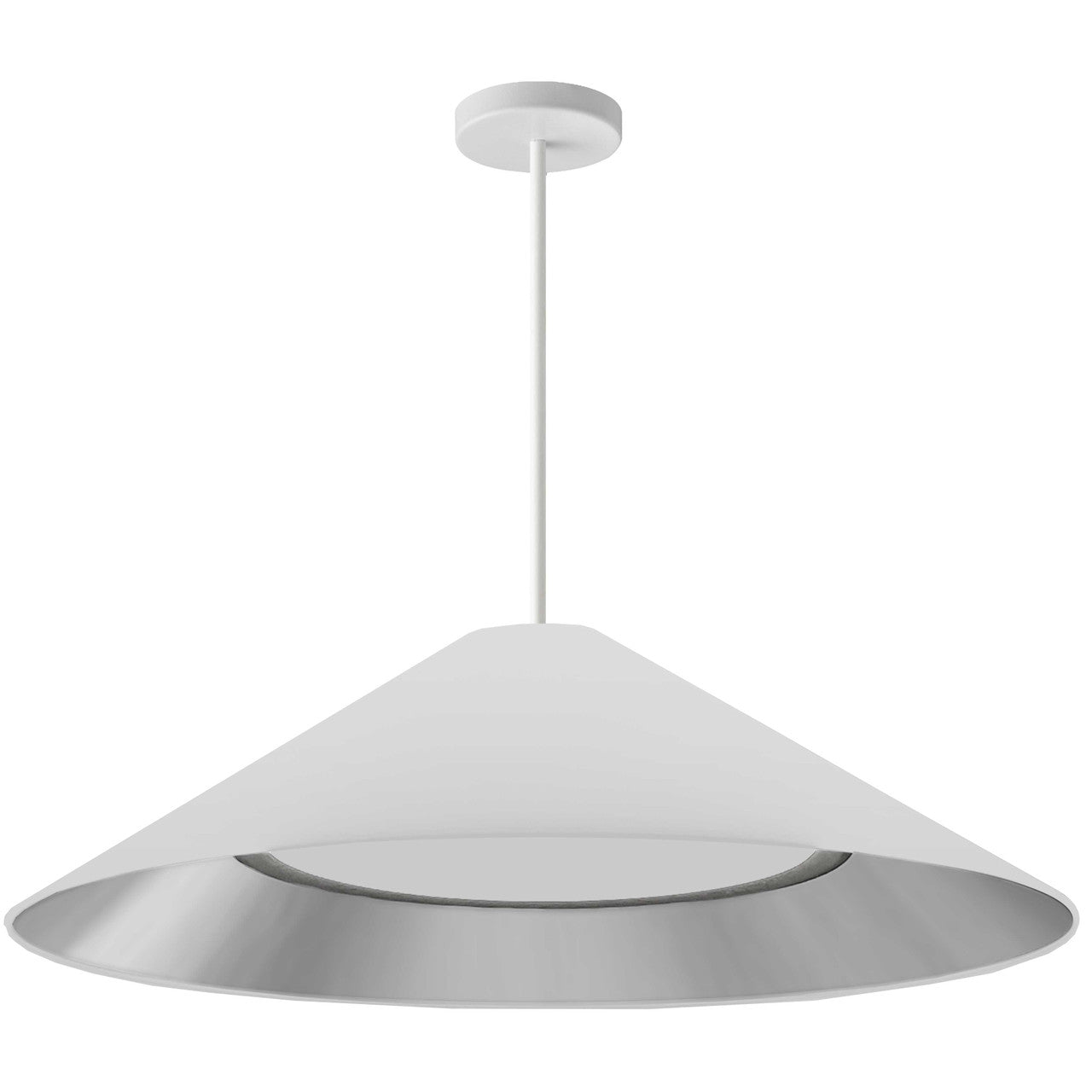 Dainolite 30W Pendant, Matte White w/ Fabric Shade PAD-2630P-MW-691