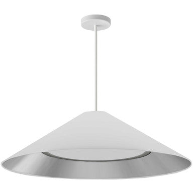 Dainolite 30W Pendant, Matte White w/ Fabric Shade PAD-2630P-MW-691