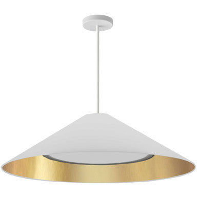 Dainolite 30W Pendant, Matte White w/ Fabric Shade PAD-2630P-MW-692