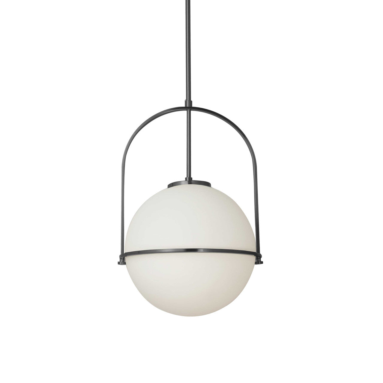 Dainolite 1 Light Incandescent Pendant, Matte Black with White Opal Glass PAO-121P-MB